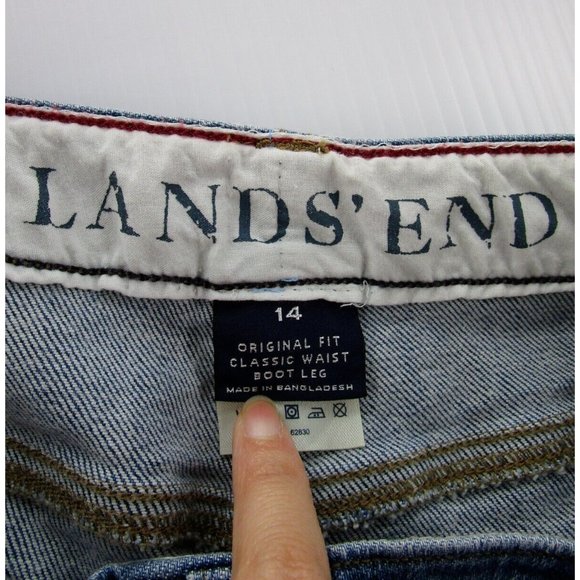 Lands End Jeans 14 Bootcut Original Fit Classic Waist Denim Pants Y2K - Picture 8 of 10